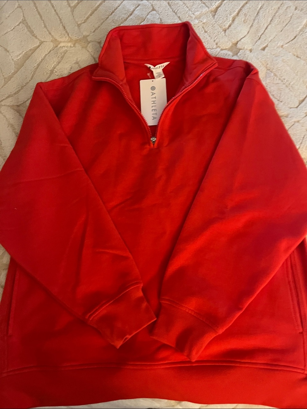 Athleta Women's Red Half-Zip Sweater